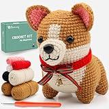 Faircosy Animal Crochet Kit for Beginners: Includes Complete Tools Ample Yarn Step by Step Videos for Teens Adults - Perfect Amigurumi Kit for Indoor Entertainment & Long Journeys