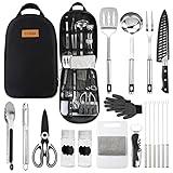 Portable Camping Cooking Utensils Set Bag Suitable for Fork, Spoon, Chopping Board, Chef's Knife,Kitchenware Storage