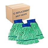 Arkwright Microfiber Tube Mop Head Replacement - (Bulk Case of 12) Heavy Duty, Lint Free, Super Absorbent & Bleach-Safe, Janitorial Essential for Commercial & Industrial Floor Cleaning, 21 oz, Green