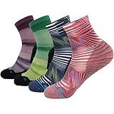 HUSO Men's Women's Fashion Odor Resistant Breathable Cotton Blend Sports Hiking Socks 4 Pairs OS Multicolor5