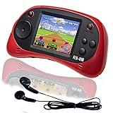 EASEGMER 16 Bit Kids Handheld Games Built-in 220 HD Video Games, 2.5 Inch Portable Game Player with Headphones - Best Travel Electronic Toys for Toddlers Age 3-10 Years Old Children (Red)