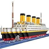 BIDIUTOY Titanic Ship Model Building Block Set, 3D Puzzle Sets DIY Educational Toys, Bricks Toy-with 1860Pcs Micro Mini Blocks, Ideal Gift for Kids & Adults