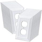 (20 Pack) CML Classic Single Duplex Beadboard Wall Plate, 1-Gang Vintage Outlet Covers, Retro Wood Grain Design White Switch Plates, Standard Size 3.15”X 4.87”, Impact Resistant