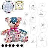 Memory Bear Sewing Patterns Template Ruler Set with Instruction Manual, Memory Bear Patterns Templates for Sewing (Overall Height 12IN)
