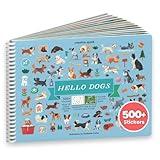 Cupkin Dog Sticker Book Activity for Kids, Toddler Airplane Travel Essentials, 500+ Dog Stickers for Kids + 12 Scenes + 12 Coloring Book Pages, Puppy Lover Children's Gift, Crafts Ages 2-8