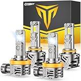 FAHREN H11/H9/H8 9005/HB3 Light Bulbs Combo, 70,000LM 10X Super Brightness, 6500K Cool White 9005 H11 Light, 10+ Years Longer Lifespan, 1:1 Mini Size No Adapter Required Plug and Play, Pack of 4