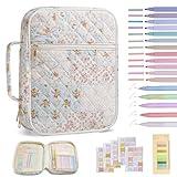 Bible Cover Case for Women Large Bible Cover with Durable Handle Quilted Bible Carrying Case for Girls Bible Study Supplies Accessories Christian Gifts for Women (Spliced Flower, Spliced Flower)