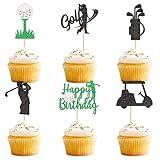 Ercadio 24 PCS Golf Cupcake Toppers Golf Theme Cake Picks for Golf Sports Player Theme Baby Shower Kids Birthday Party Cake Decorations Supplies