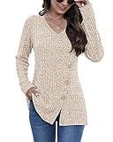 Womens Fall Fashion 2023 Long Sleeve V Neck Sweatshirt Loose Casual Tunic Tops