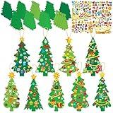 chiazllta 945Pcs DIY Christmas July Tree Craft Kit Kids Holiday Art Making Craft with Stickers, Make Your Own Christmas Bookmark Xmas Party Favor Decoration Home Classroom Game Activities