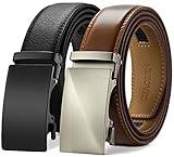 CHAOREN Leather Ratchet Belt Men 2 Pack - Customizable Fit, Effortless Style (35mm)