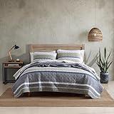 Eddie Bauer - Twin Quilt Set, Cotton Reversible Bedding Set with Matching Sham, Lightweight Home Decor for All Seasons (Salmon Ladder Beige, Twin)