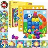 AMOSTING Color Matching Mosaic Pegboard – Sensory Early Learning Kids Activity, Educational Preschool Toys Gifts for Toddlers, Boys & Girls Ages 3+