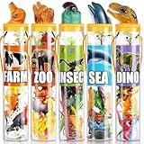 JOYIN 69 Pcs Small Animal Figures, Mini Jungle Toy Set with Sensory Bin, Realistic Wild Forest Playset, Zoo, Ocean, Farm Animals Figurines, Dinosaur Party Favors, Gifts for Boys and Girls, Kids 3-5