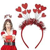 HIFANMM Valentines Day Headbands Red Heart Hair Bands for Women Girls Kids, Glitter Love Hearts Hair Accessories, Wedding Birthday Party Supplies Hair Hoop 1 Pcs