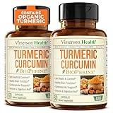 Turmeric Supplement - Turmeric Curcumin Supplement. 1200mg Turmeric Powder Organic & Bioperine Joint Support Supplement. 95% Curcuminoids. Organic Turmeric Curcumin with Black Pepper - 120 Caps 2 Pack