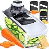 Fullstar Mandoline Slicer for Kitchen, Potato Slicer, Vegetable Slicer, Mandoline Food Slicer, Onion Slicer, Veggie Slicer, Fruit Slicer, Kitchen Mandoline Slicer (3 in 1, White)