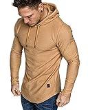 Lexiart Mens Fashion Athletic Hoodies Sport Sweatshirt Solid Color Fleece Pullover Khaki L