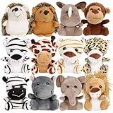 Spoilu Small Stuffed Animals Bulk, 12 Pieces Cute Plushies, 4.5 Inch Mini Forest Animal Plush Toys, Party Favors, Stocking Stuffers for Kids