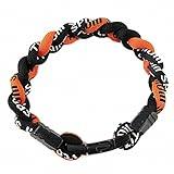 MapofBeauty 8" Fashion Three Braided Rope Sport Style Tornado Bracelet (Black/Orange)
