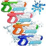 Quanquer Water Gun for Kids Adults - 4 Pack Soaker Squirt Water Toy Gun with High Capacity Long Shooting Range - Super Water Blaster Pool Toys for Summer Swimming Beach Water Fighting