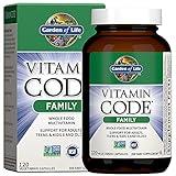 Garden of Life Multivitamin for Women, Men & Kids Age 6 and up, Vitamin Code Family Multi - 120 Vegetarian Capsules, Whole Food Vitamins, Food Blend & Probiotics, Gluten Free Dietary Supplements