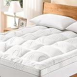 Homemate Full Mattress Topper - Cooling Viscose Mattress Pad Cover Soft Plush 1000 GSM Down Alternative Fill Pillow Top Bed Topper Double Bed Cushion for Hot Sleepers Back Pain Relief