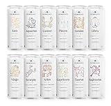 Hydrology Zodiac Water - 12 Sign Variety Pack - Organically Flavored Social Sparkling Water with unique Vitamins and Minerals tailored to each Zodiac Sign, Astrology Drink for Birthday Gift (12-Pack, 12 Sign Variety Pack)