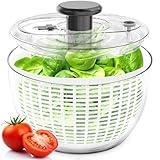 Fullstar Large Salad Spinner- Lettuce Spinner, Fruit Washer Spinner, Fruit Dryer Spinner, Fruit Spinner Dryer, Fruit Cleaner Spinner, Salad Spinners Salad Dryer, Vegetable Spinner - 6.3 Quart (White)