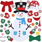 Max Fun DIY Felt Snowman Games Set with58Pcs Crafts Kit Wall Hanging Xmas Gifts for Christmas Winter Holiday Party Decorations (Snowman)