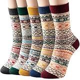 Tavaleu Wool Socks - Wool Socks for Women Men Soft Thick Warm Winter Knit Vintage Crew Socks Casual