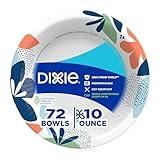 Dixie Small Paper Bowls, 10 Oz, 72 Count, Microwave-Safe, Soak-Proof, Disposable Bowls Great For Snacks, Dessert, And Light Lunch Meals