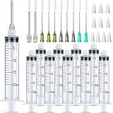 Injection Syringe 20ml Blunt tip Syringes Luer Lock 12Ga 14Ga 16Ga 18Ga Blunt Needle with Caps, for Epoxy Resin Oil Glue Ink Injector Craft Paint Industrial adhesives sealants lubricants Lab Science