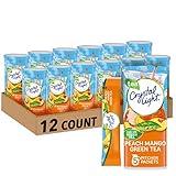 Crystal Light Peach Mango Green Tea Naturally Flavored Powdered Drink Mix, 60 ct Pack, 12 Canisters of 5 Pitcher Packets