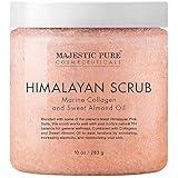 MAJESTIC PURE Himalayan Pink Salt Body Scrub with Collagen and Sweet Almond Oil | Exfoliating Body Scrub for Skin Care, Stretch Marks, Acne, Cellulite | Body Scrub Exfoliator |10 oz