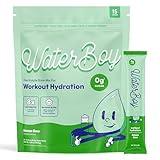 Waterboy Workout Hydration | 2,960mg Sugar Free Electrolyte Powder Packets | L-Glutamine + Vitamins | No Sugar, All Natural, Gluten Free | 15 Drink Stick Mixes (Lemon Lime)