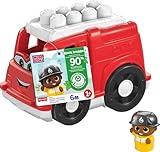 Mega BLOKS First Builders Toddler Building Blocks Toy Set, Freddy Firetruck with 6 Pieces and Storage, 1 Figure, Red, Ages 1+ Years