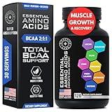 Essential Amino Acids Supplement for Women & Men - Vegan BCAA Amino Acid Complex for Muscle Growth with All 9 BCAAs Essential Aminos - Advanced Workout Power & Recovery Formula - 120 EAA BCAA Pills