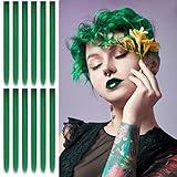 BEAHOT 12 PCS Colored Clip in Hair Extensions, 22 Inch Rainbow Long Straight Hairpieces Clip in Synthetic, Halloween Cosplay Dress Up Fashion Party Christmas New Year Gift for Women Kids Girls, Green