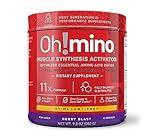 Oh!mino Amino Acid Energy Blend - Sugar-and-Stimulant-Free, Pre-Post Workout Powder, BCAA Amino Acids, Workout Recovery Drink, Muscle Synthesis Activator, Berry Blast, 280 g, 40 Servings