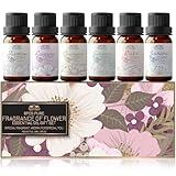 6 Pack Aromatherapy Essential Oils Diffuser for Home Car Oil Diffuser Essential Oils Lavender Jasmine Rose Essential Oil Fragrance of Flower Essential Oil Gift Set Fragrance Oil for Candle Making 10ML