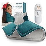 Heating Pad for Neck and Shoulder Pain Relief, Christmas Gifts for Women Mom Men Dad, Weighted Heating Pad for Back, 6 Heat Settings, Auto Shut Off, Anniversary Birthday Gifts, Large 17x23inch, Blue