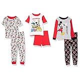 Disney Boys' Mickey Mouse 6-Piece Snug-Fit Cotton Pajamas Set, OH MICKEY, 4T