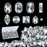 300 Pcs Clear Glass Rhinestone Silver Gemstone Crystal Metal Back Inlaid with Craft Jewelry Decorative Clothing Shoes Clothes Shoes Costume