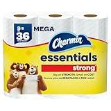Charmin Essentials Strong Toilet Paper, 9 Mega Rolls = 36 Regular Rolls