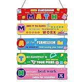 Harloon Math Sign Math Classroom Decorations Wall Mathematics Science Sign Math Plaque Hanging Wall Art Motivational Wall Hanging Art Wooden for Kids Elementary Middle High School Classroom Supplies