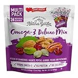 Nature's Garden Omega 3 Deluxe Mix - Trail Mix Nuts, Heart Healthy, Gluten Free, Cholesterol Free, Sodium Free, No Artificial Ingredients - 1.2 oz Bags (24 Individual Servings)