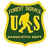 AK US Forest Service Sasquatch Dept..Forestry Hiking Camp Big Foot Stickers Vinyl Decal car | Van | Trucks | Motorcycle | Bumper | Window Any Smooth Surface Size: 5"
