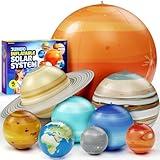 Dan&Darci Inflatable Solar System Planets for Kids - Science Toys - Boys Room Decor Ceiling - Space Gifts - Outer Space Themed Party Decorations - Astronomy Gifts 5-7, 6-8, 8-12 Years Classroom