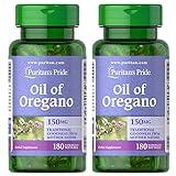 Puritan's Pride Oil of Oregano 150mg, Traditional Herbal Immune Support, 180 Rapid Release Softgels, Pack of 2